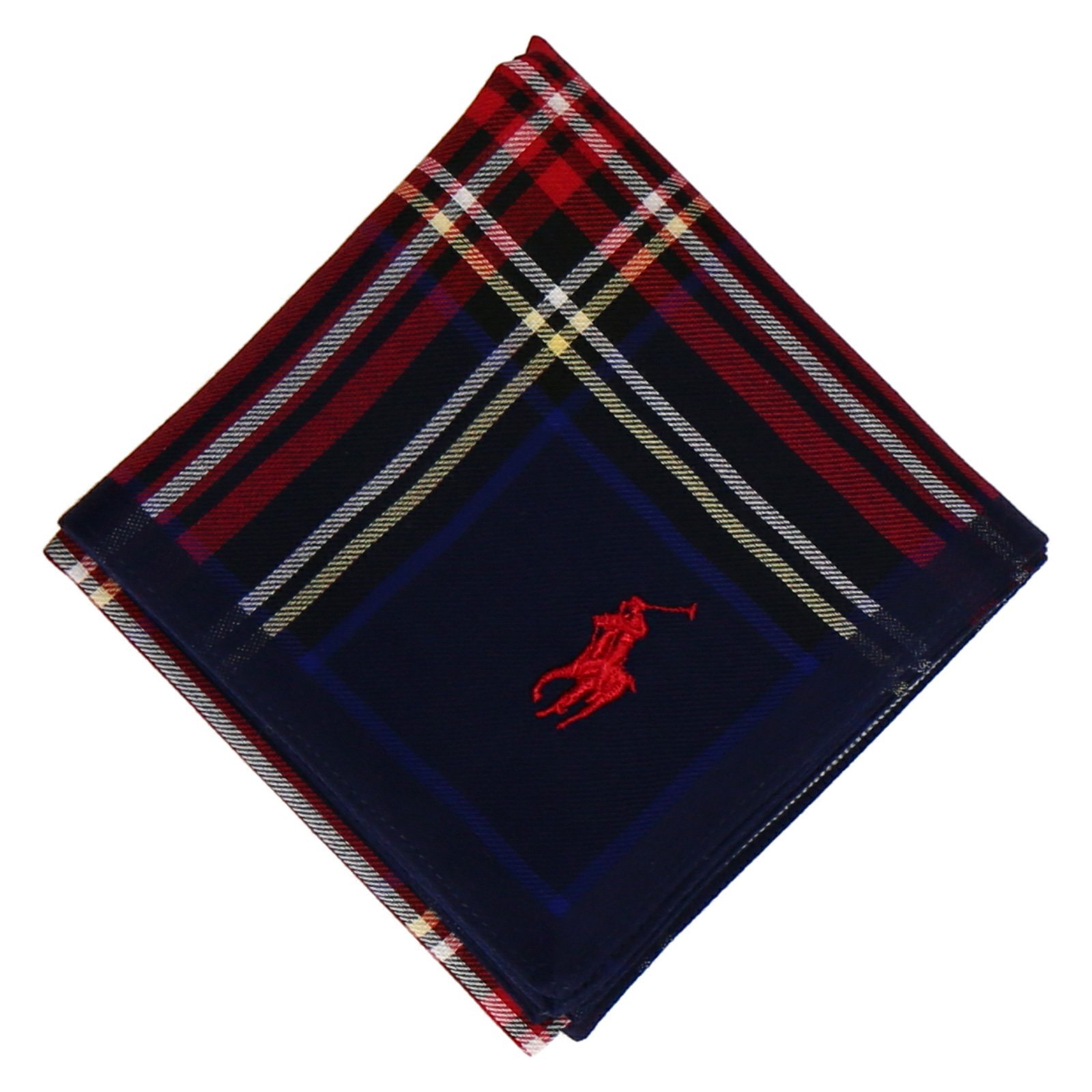 POLO RALPH LAUREN POLO RALPH LAUREN(ポロ ラルフ ローレン) メンズ 先染ハンカチ インターモードカワベ ファッション雑貨 ハンカチ・ハンドタオル ブルー ホワイト