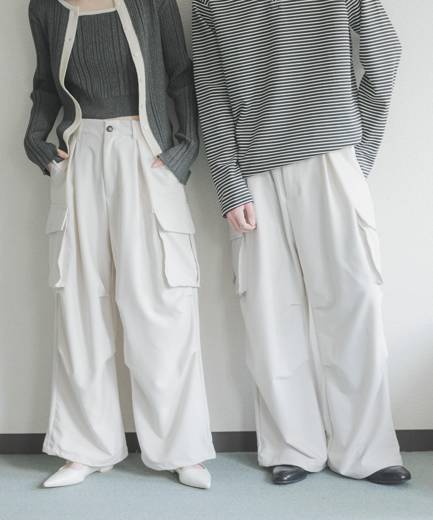 SENSE OF PLACE 『ユニセックス』ワイドカーゴパンツ センス オブ プレイス パンツ その他のパンツ ホワイト