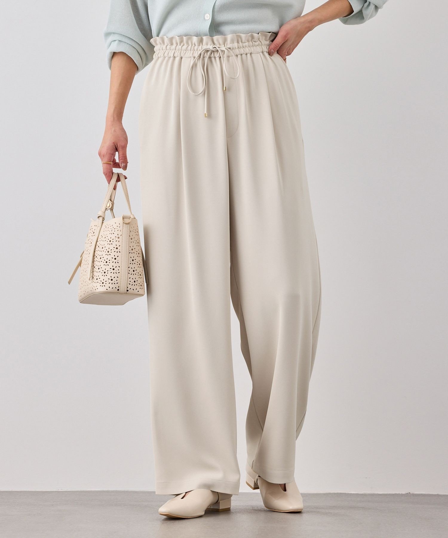 【SALE／50%OFF】ROPE' PICNIC ステファニージョグイージーワイドパンツ ロペピクニック パンツ その他のパンツ イエロー グレー ベージュ stylife-15490162 Rakuten Fashion サンプル画像2