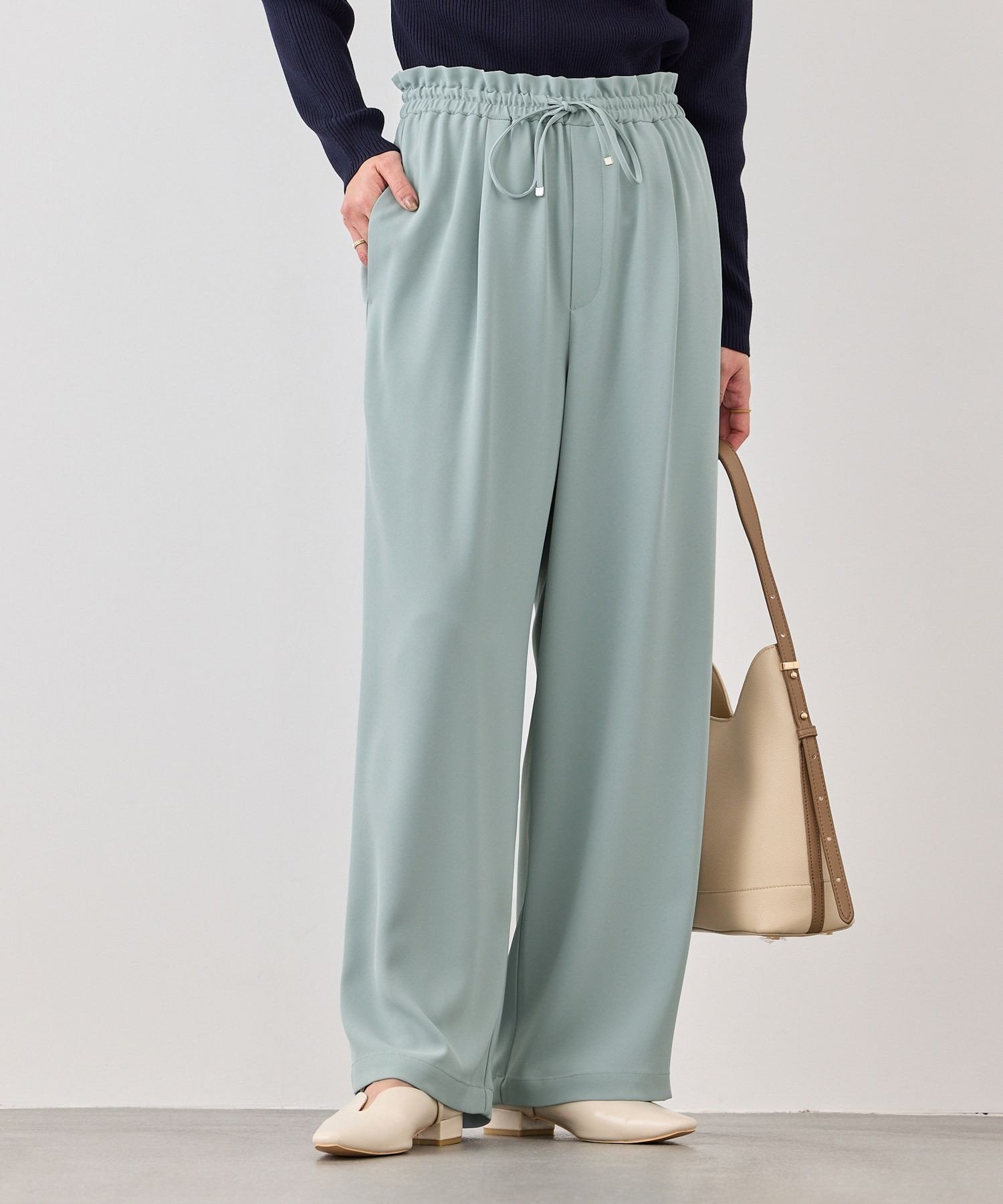 【SALE／50%OFF】ROPE' PICNIC ステファニージョグイージーワイドパンツ ロペピクニック パンツ その他のパンツ イエロー グレー ベージュ stylife-15490162 Rakuten Fashion サンプル画像3