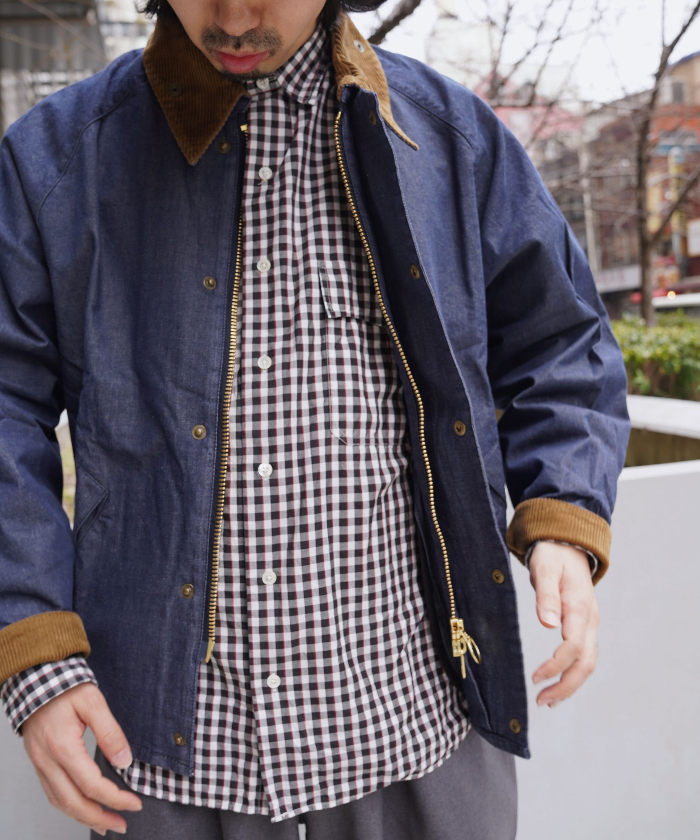 BEAVER Barbour/バブアー TRANSPORT DENIM CASUAL JACKET ビーバー ジャケット・アウター ブルゾン・ジャンパー ブルー【送料無料】