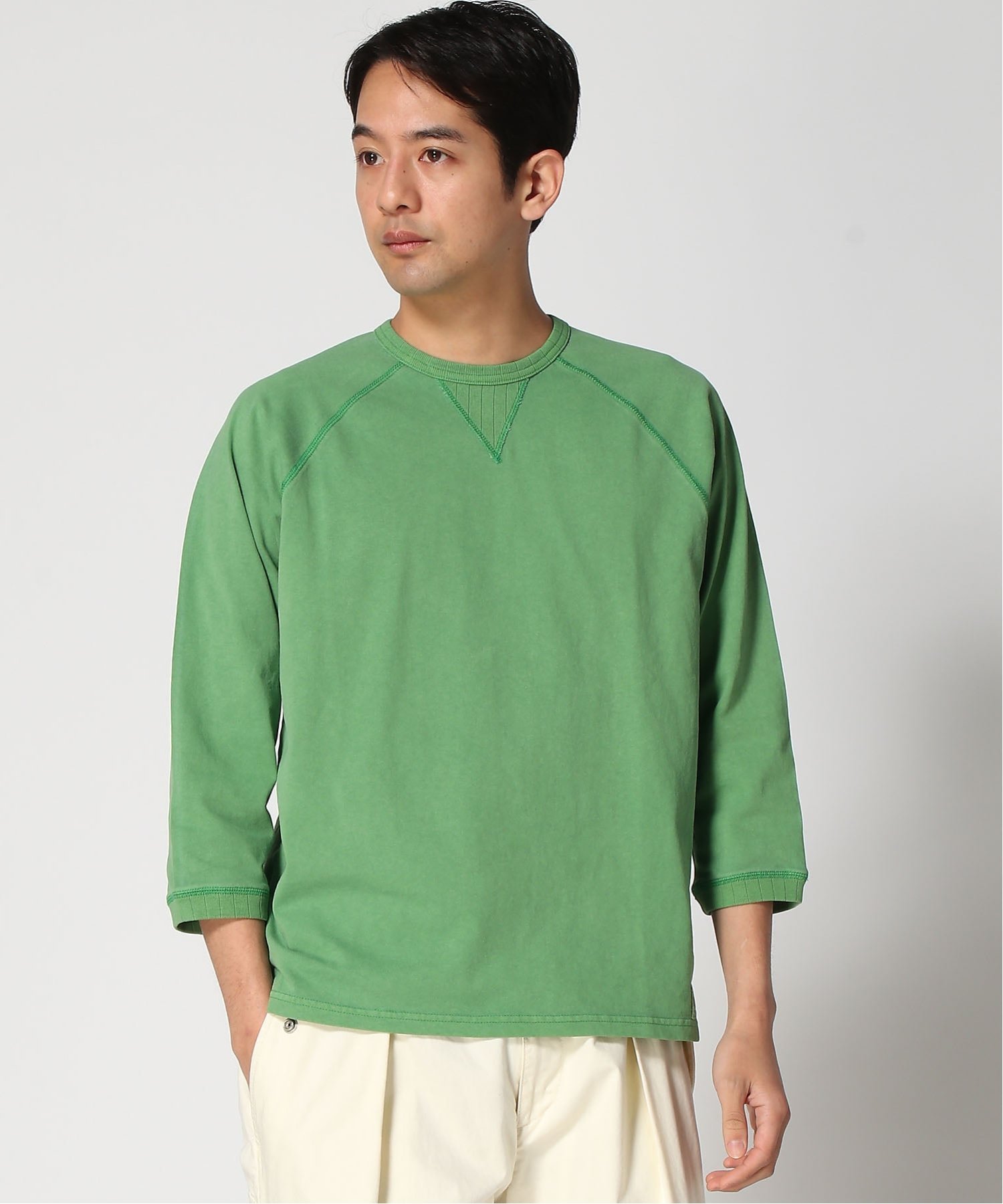 KRIFF MAYER (M)ピグメント七分袖ラグランT クリフメイヤー トップス カットソー・Tシャツ パープル オレンジ グリーン ベージュ グレー