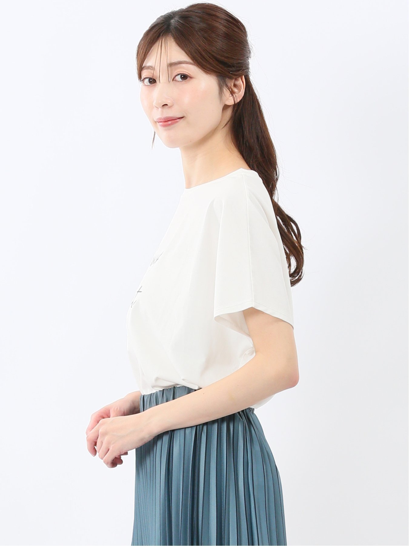 【SALE／10%OFF】m.f.editorial 接触冷感 UV 吸水速乾 ロゴTシャツ タカキュー トップス カットソー・Tシャツ ホワイト グレー