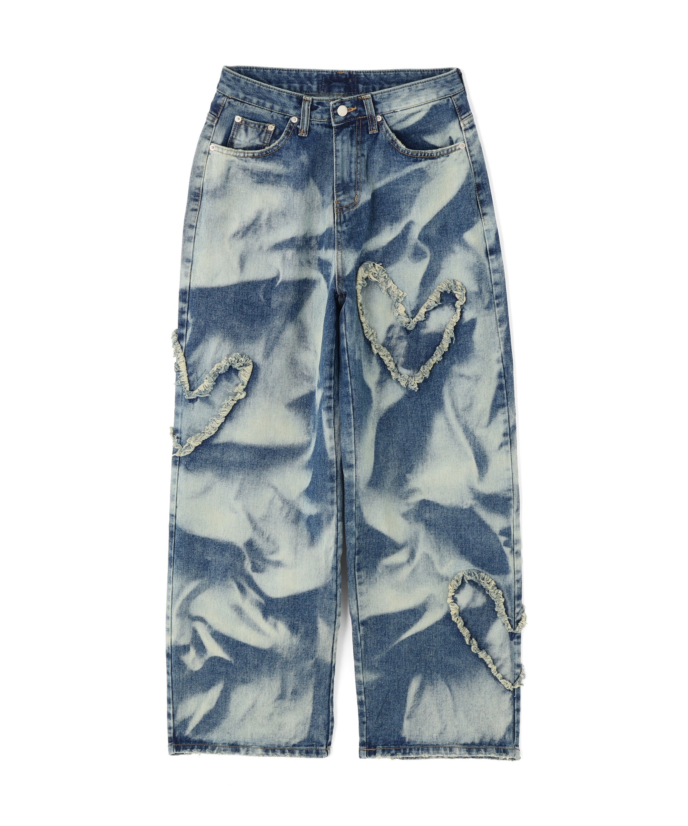 LHP SIS/エスアイエス/Heart Bleach Denim Pants エルエイチピー パンツ その他のパンツ ブラック ブルー