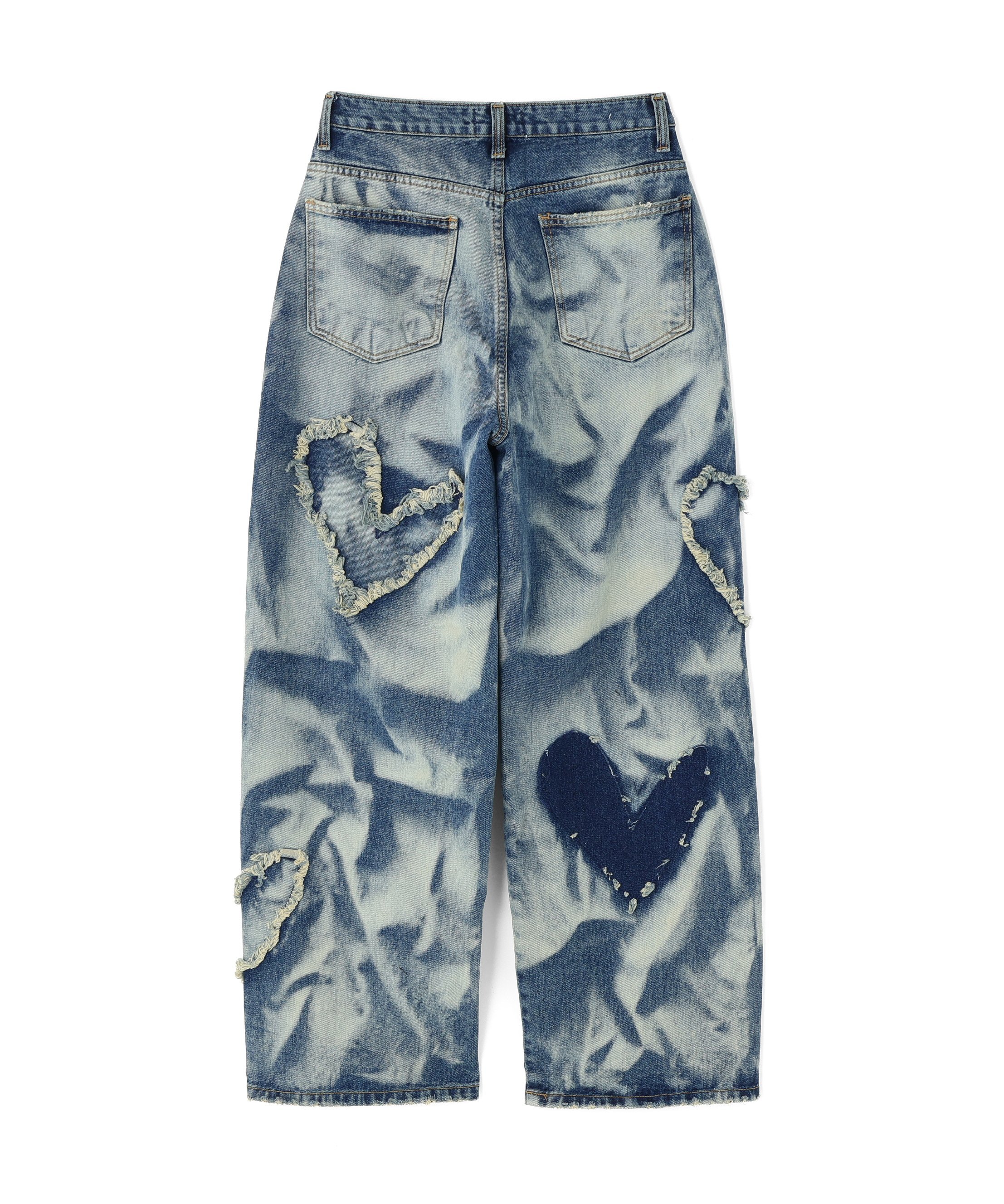 LHP SIS/エスアイエス/Heart Bleach Denim Pants エルエイチピー パンツ その他のパンツ ブラック ブルー