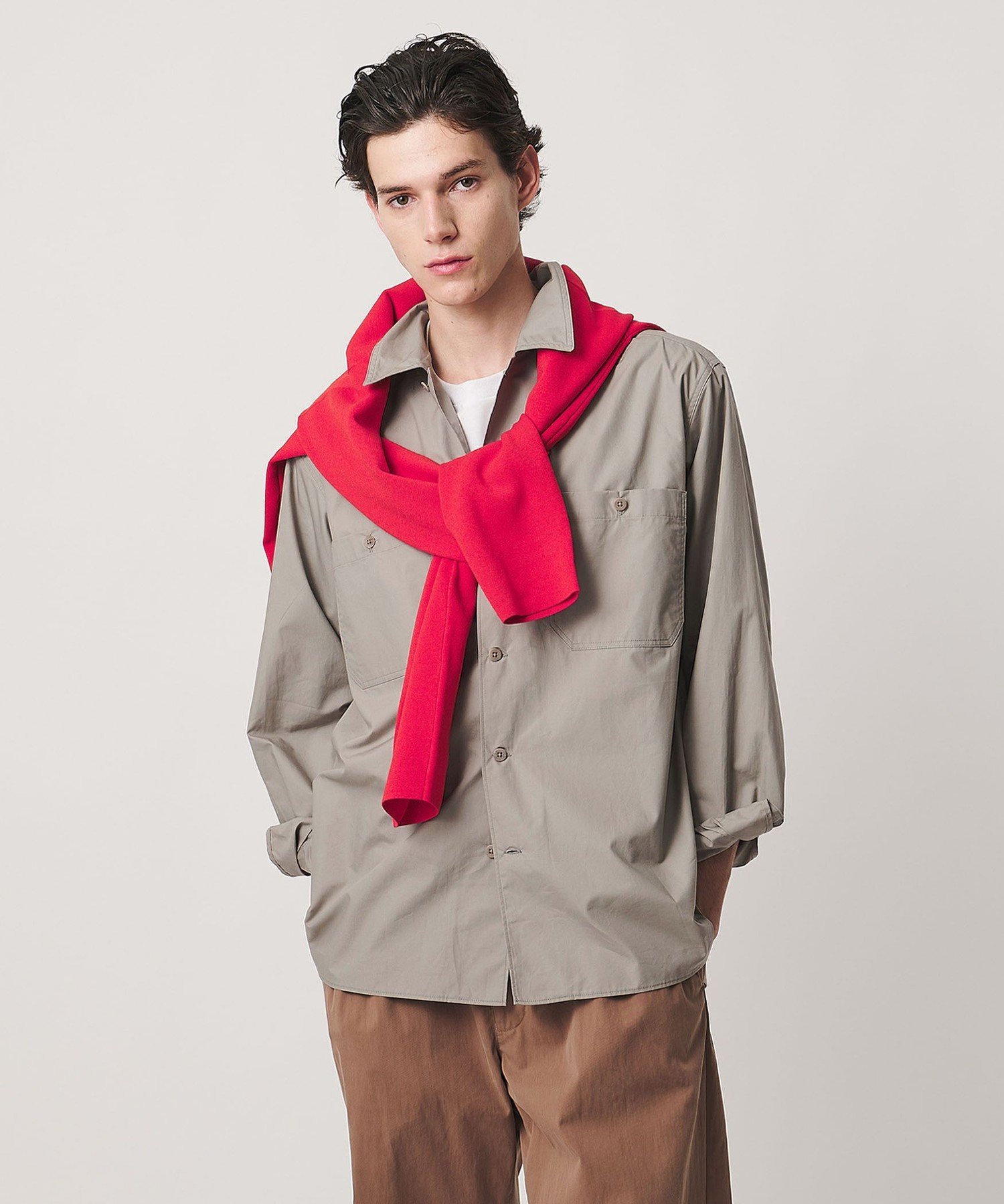 UNITED ARROWS シオタ ダブルポケット オーバーシャツ「 SLOW & 」 ユナイテッドアローズ トップス シャツ・ブラウス グレー【送料無料】
