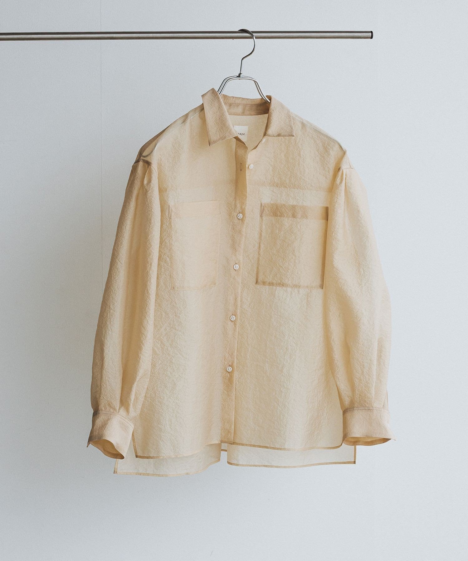 REALM 【一部店舗限定】【REALM(レルム)】SHEER SHIRT｜シアービッグシャツ ロペ トップス シャツ・ブラウス ベージュ ブラック ホワイト