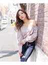 【SALE/50%OFF】LIP SERVICE アシメショルダーボリュームTOPS リップサービス シャツ/ブラウス シャツ/ブラウスその他 ベージュ ブラック ブラウン