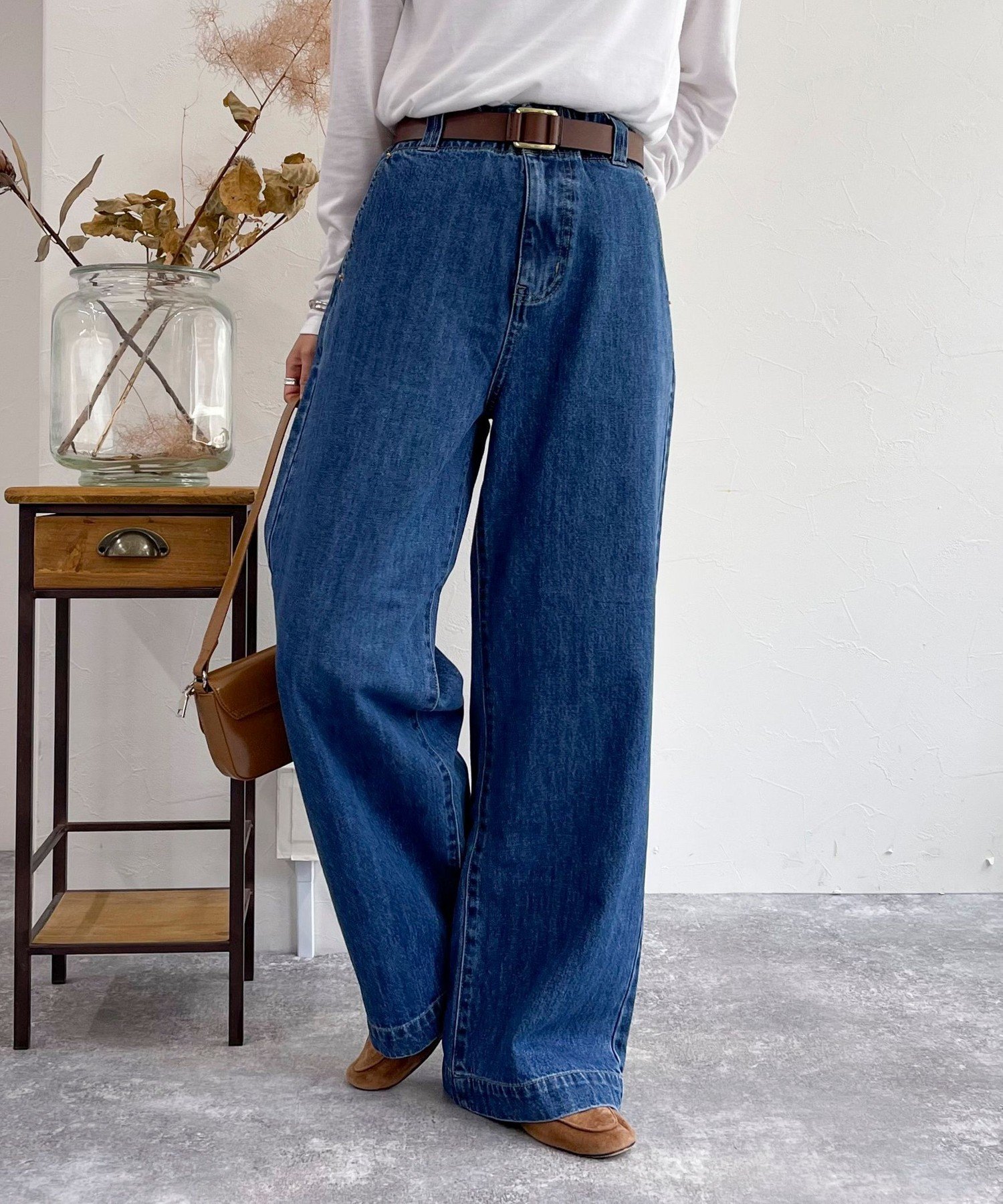 【SALE／30%OFF】fredy emue セミワイドデニムパンツ フレディ アンド グロスター パンツ ジーンズ・デニムパンツ ブルー【送料無料】のサムネイル