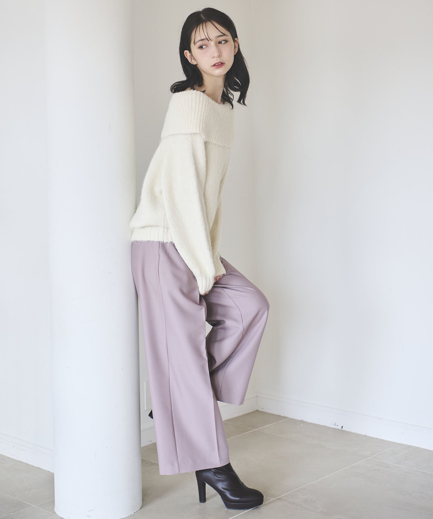 【SALE／60%OFF】31 Sons de mode ウエストフリルワイドパンツ トランテアン ソン ドゥ モード パンツ その他のパンツ ブルー ブラウン【送料無料】のサムネイル