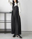 【SALE/50%OFF】La-gemme ワイドサロペット ラジュール オールインワン・オーバーオール オーバーオール・サロペット カーキグリーン ブラック ...