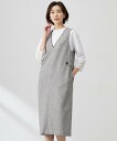 J.PRESS LADIES L 【洗える】Calameraリングメッシュ ジャンパースカート ジェイプレス ワンピース・ドレス ジャンパースカート ブラウン【...