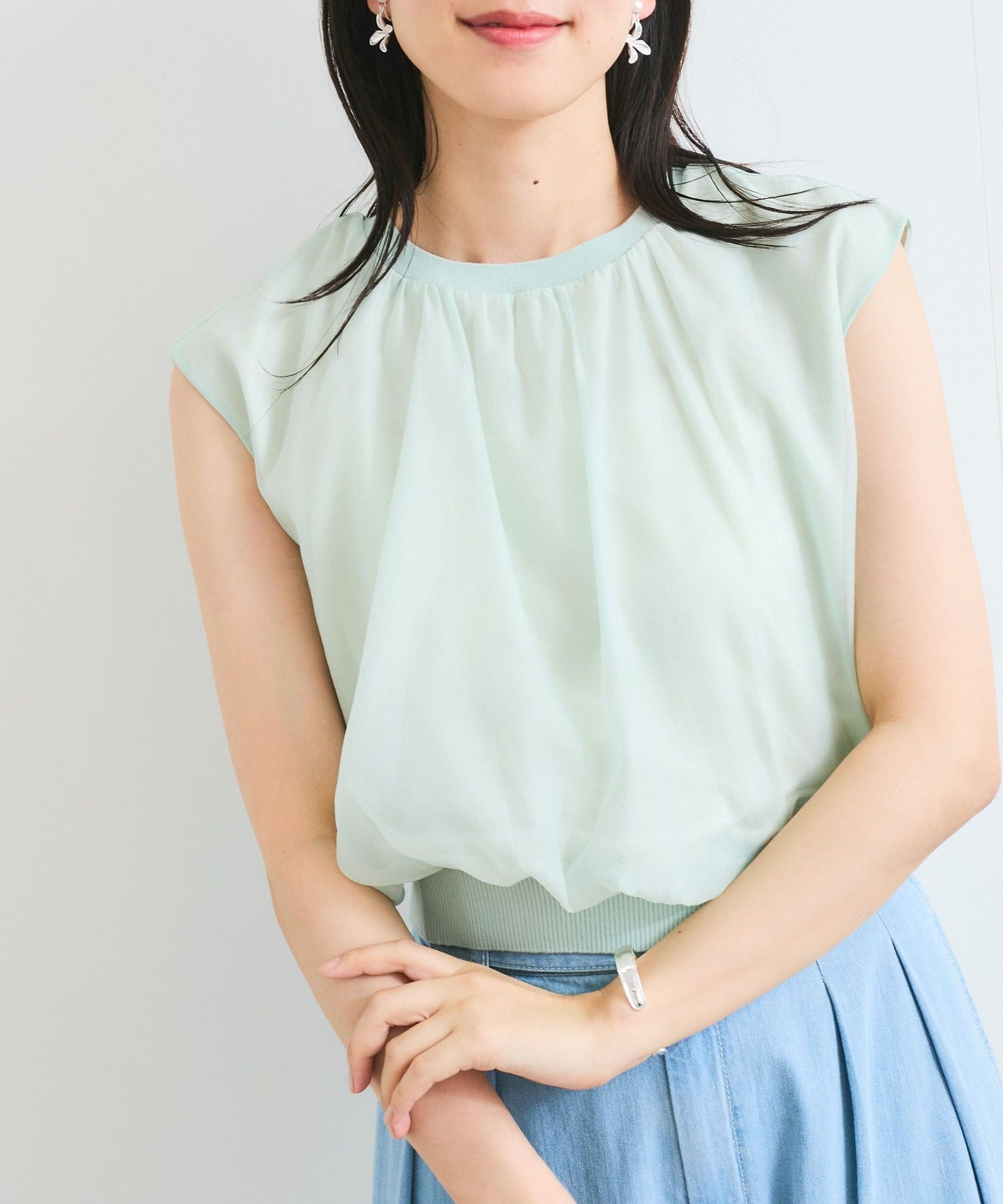 【SALE／12%OFF】VIS 【接触冷感】楊柳シアードッキングカットプルオーバー ビス トップス カットソー・Tシャツ ベージュ ブラックのサムネイル