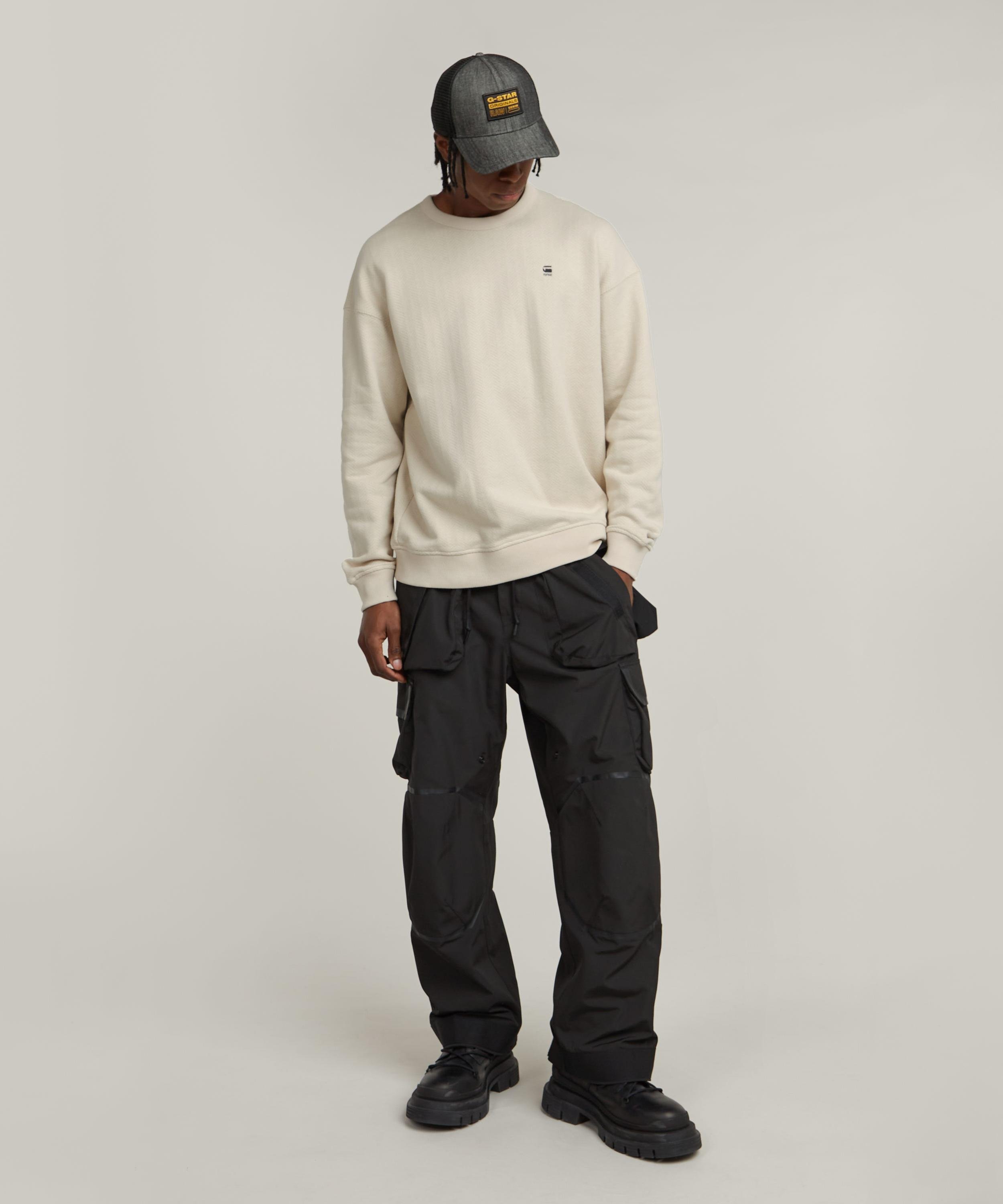 【公式ショップ】3D RELAXED KNEE CARGO PANTS/立体裁断撥水加工テックカーゴパンツ/ナイロンパンツ ジースターロゥ パンツ カーゴパンツ ブラック