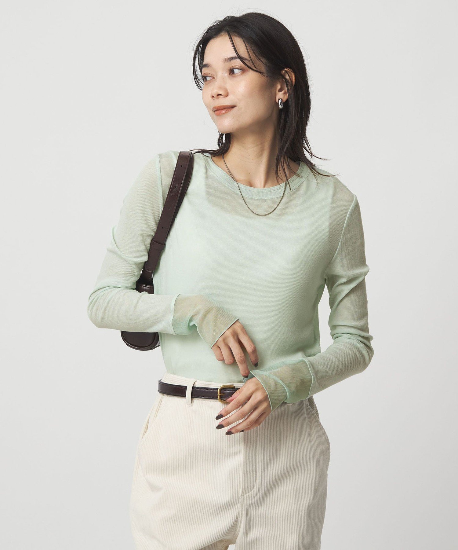 UNITED ARROWS green label relaxing チュール ドッキング シアー プルオーバー ユナイテッドアローズ グリーンレーベルリラクシング トップス カットソー・Tシャツ ブラック ホワイト ブルー【送料無料】のサムネイル