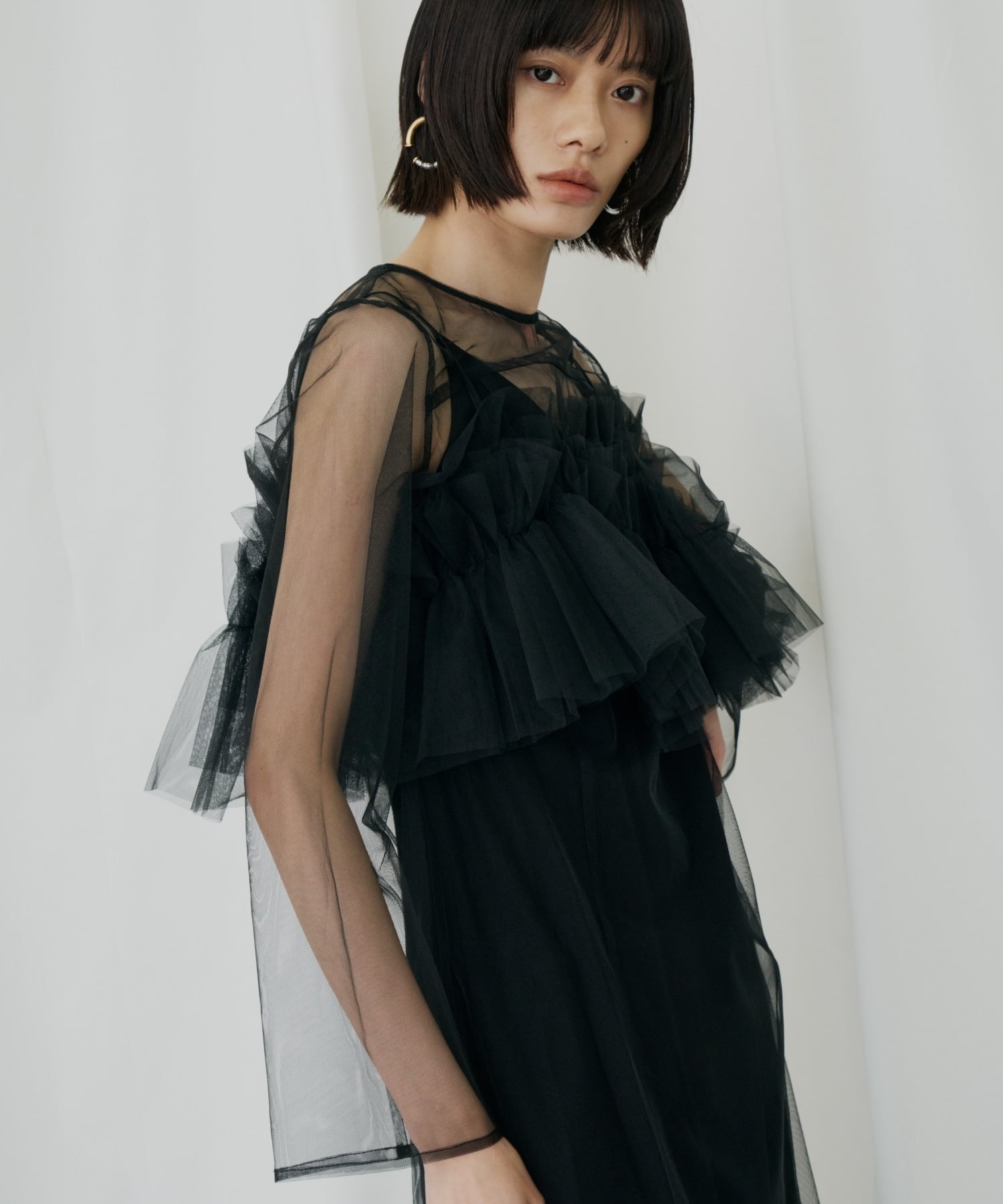 ANDRESD 【3点セット】結婚式・二次会対応 チュールレイヤードドレス アンドレスド ワンピース・ドレス ドレス グリーン ベージュ ブルー ブラック【送料無料】