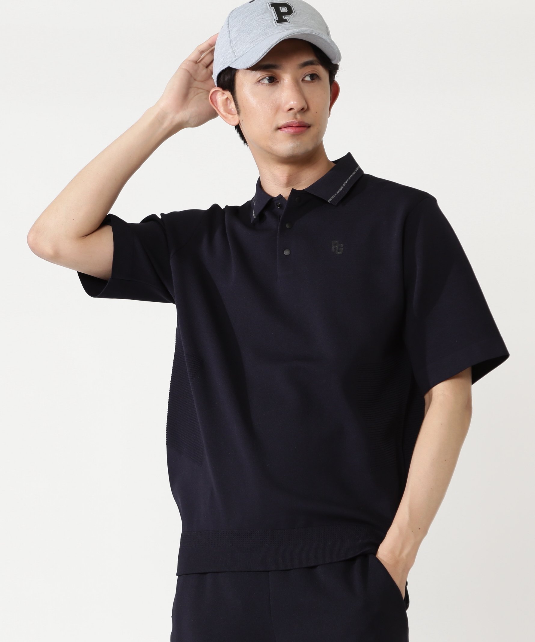 【SALE／50%OFF】PEARLY GATES ポリエステルヤーンmm半袖ポロニット パーリーゲイツ トップス ニット ネイビー【送料無料】
