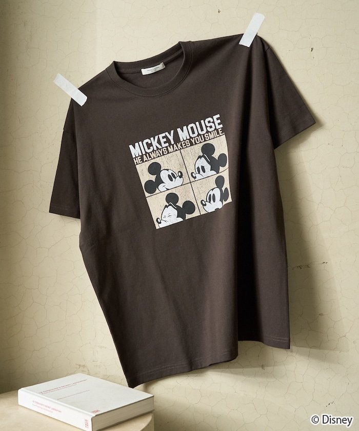 （38）ミッキーマウス プリント ブラウン Tシャツ MICKEY MOUSE（ミッキーマウス） tシャツ MICKEY MOUSE / ミッキー