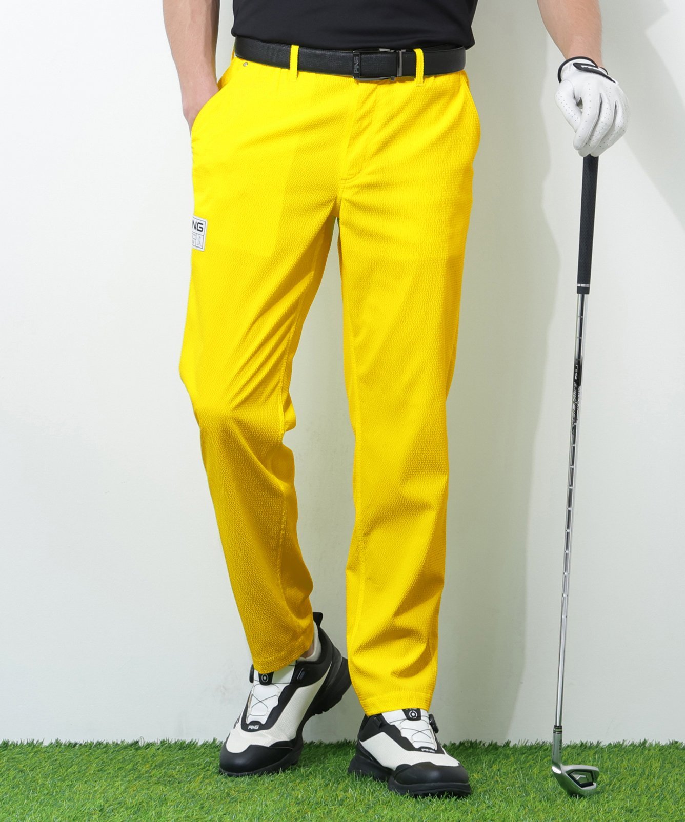 PING APPAREL サッカー5ポケットパンツ ＜GOLD＞ (MENS) ピン アパレル パンツ その他のパンツ ブラック ベージュ イエロー
