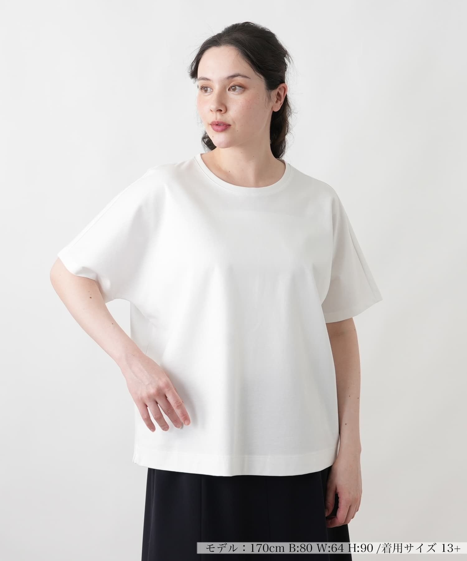 Leilian PLUS HOUSE Tシャツ レリアン プラスハウス トップス カットソー・Tシャツ ネイビー ホワイト