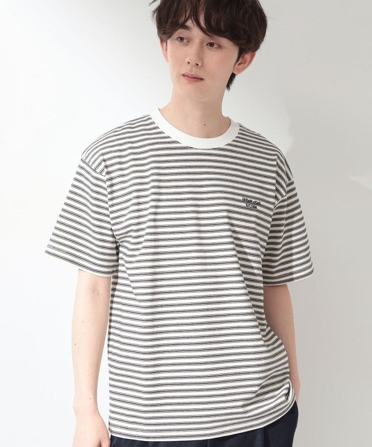 THE SHOP TK COOLボーダー 半袖Tシャツ 接触冷感/洗濯機OK ザ ショップ ティーケー トップス カットソー・Tシャツ ブラック ホワイト