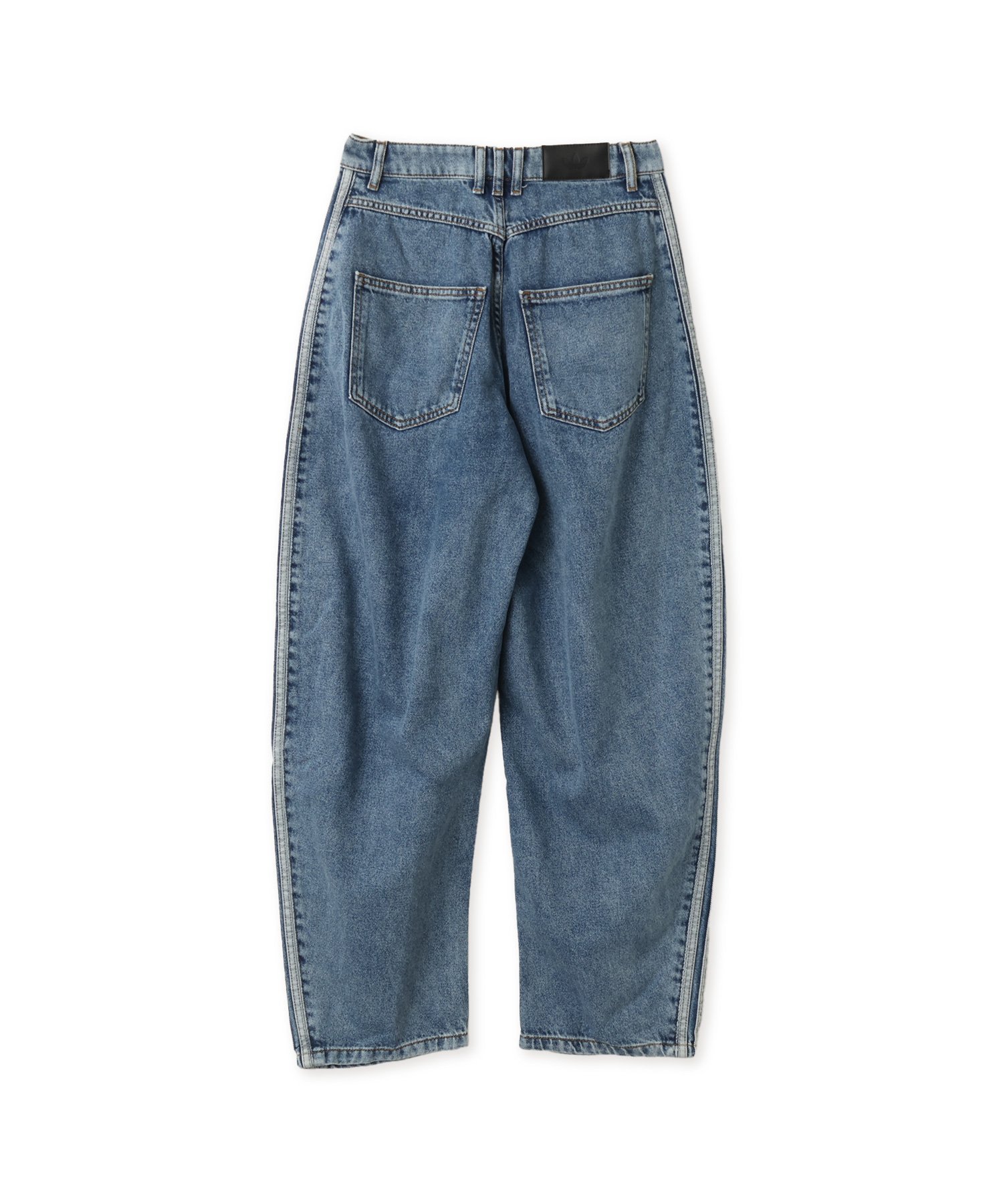 adidas HIGH RISE BARREL LEG DENIM PANT ウォーンブルーデニム アトモス パンツ その他のパンツ ブルー