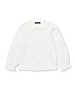 BeBe レース丸襟スムース長袖ブラウス(110~130cm) ベベ オンライン ストア トップス シャツ・ブラウス ホワイト【送料無料】