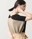 【SALE/28%OFF】Gready Brilliant バイカラーガーターフレンチスリーブニット グレディブリリアン トップス ニット ホワイト ブラック【送料無料】