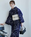 【SALE/29%OFF】utatane utatane*注染工房 浴衣3点セット 綿絽 紺地の綱結び ウタタネ 着物・浴衣・和装小物 浴衣【送料無料】