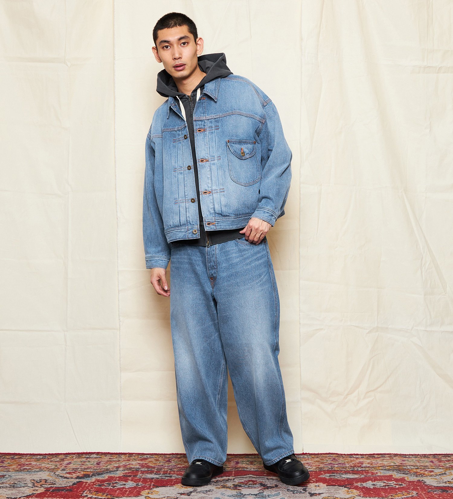 Lee Lee SUPERSIZED ビッグシルエットカウボーイデニムジャケット セットアップ可 エドウインオンラインモール ジャケット・アウター デニムジャケット ブルー【送料無料】
