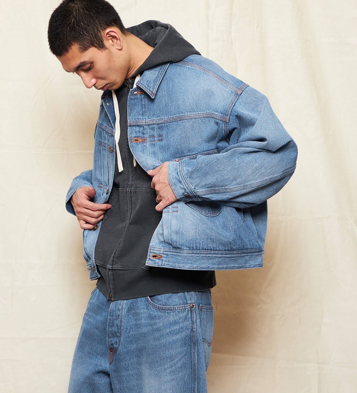 Lee Lee SUPERSIZED ビッグシルエットカウボーイデニムジャケット セットアップ可 エドウインオンラインモール ジャケット・アウター デニムジャケット ブルー【送料無料】