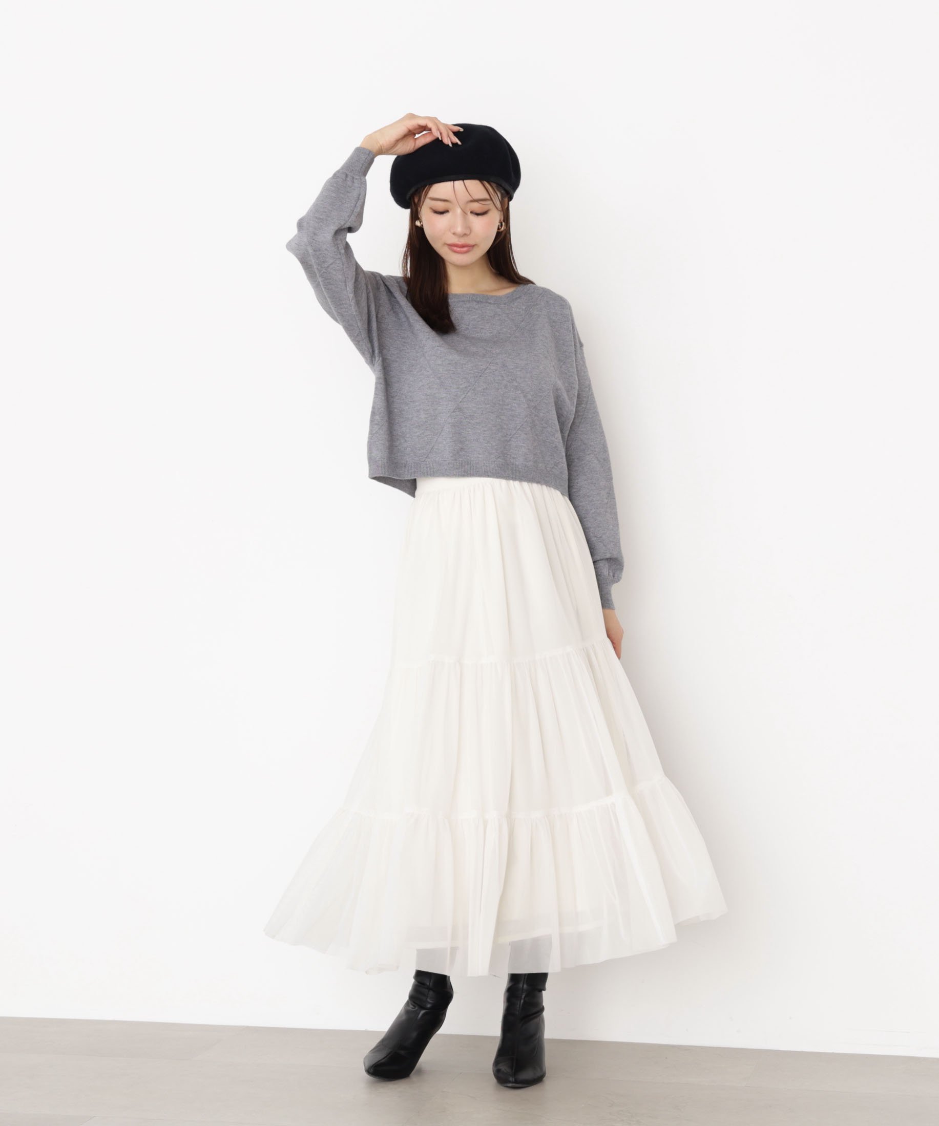 PROPORTION BODY DRESSING チュールティアードスカート プロポーションボディドレッシング スカート その他のスカート ブラック ベージュ【送料無料】