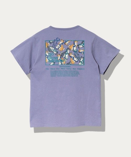KIDS USA/C スクエアLOGOバックプリント TEE (KIDS) ゴースローキャラバン トップス カットソー・Tシャツ パープル ブラック