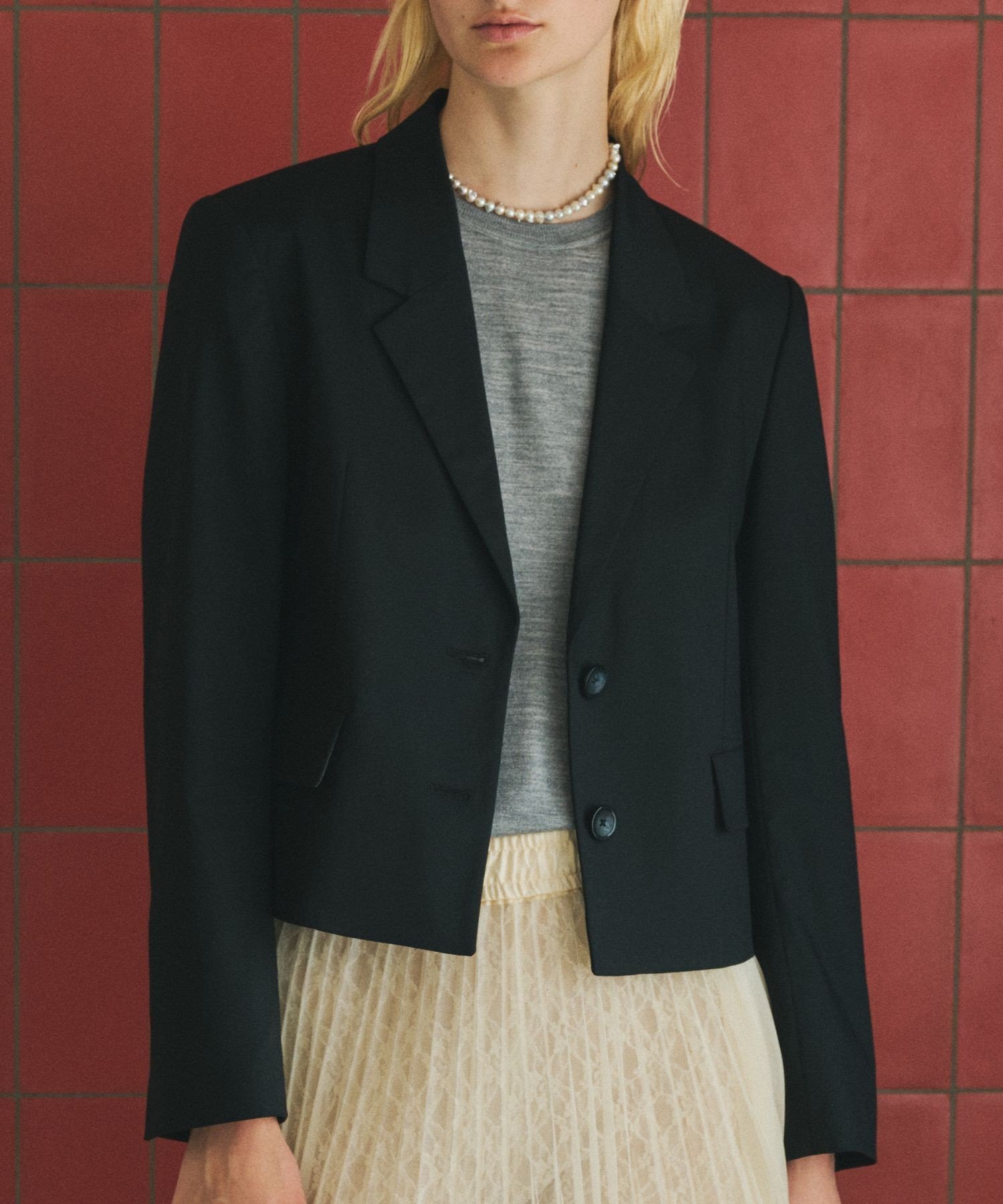 REALM 【一部店舗限定】【REALM(レルム)】SHORT JACKET｜ジャケット ロペ ジャケット・アウター テーラードジャケット・ブレザー ブラック