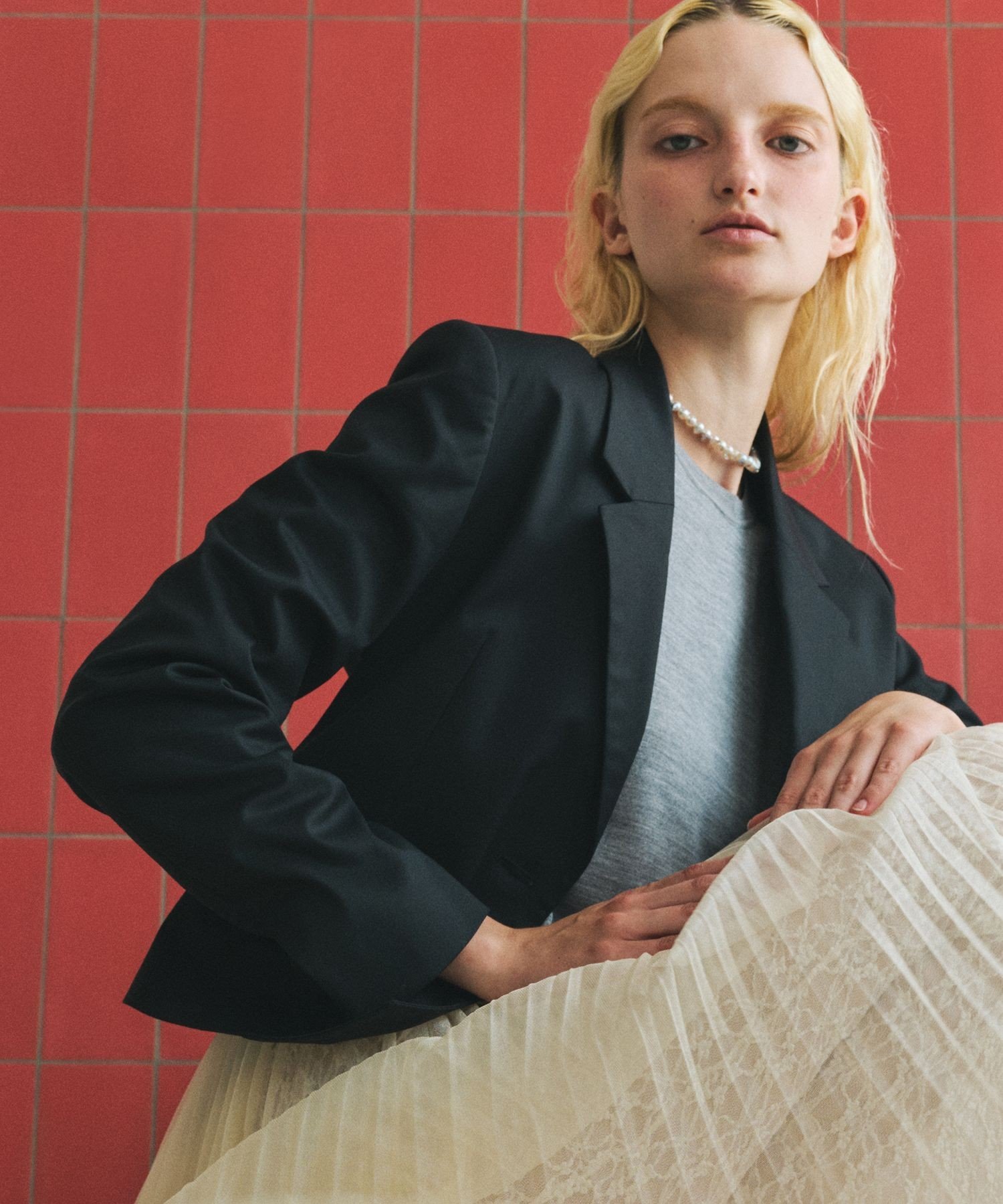 REALM 【一部店舗限定】【REALM(レルム)】SHORT JACKET｜ジャケット ロペ ジャケット・アウター テーラードジャケット・ブレザー ブラック