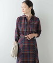 【SALE／33 OFF】NEWYORKER WOMEN マドラスチェック スキッパーブラウス ニューヨーカー トップス シャツ ブラウス パープル【送料無料】