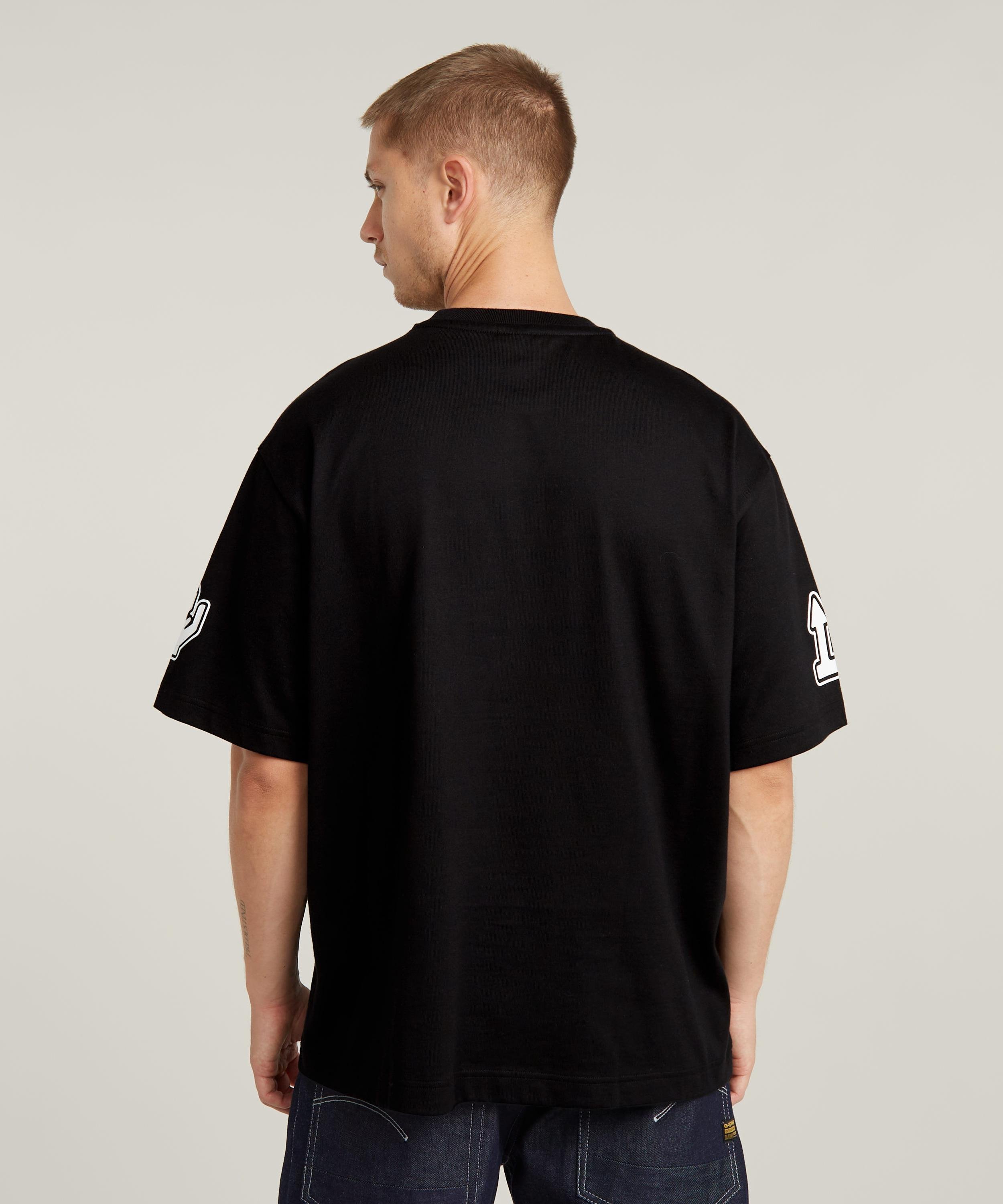 【公式ショップ】BARCODE BOXY T-SHIRT/バーコードグラフィックオーバーサイズTシャツ ジースターロゥ トップス カットソー・Tシャツ ブラック