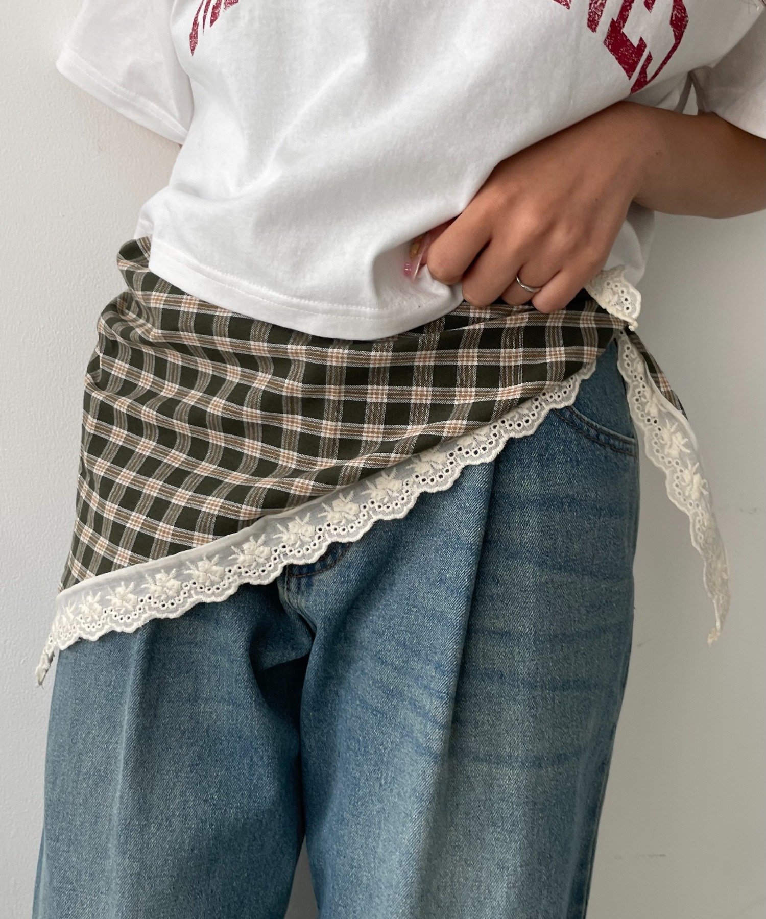 【SALE／49%OFF】WEGO LADY'S チェックレースラップスカート ウィゴー ファッション雑貨 その他のファッション雑貨