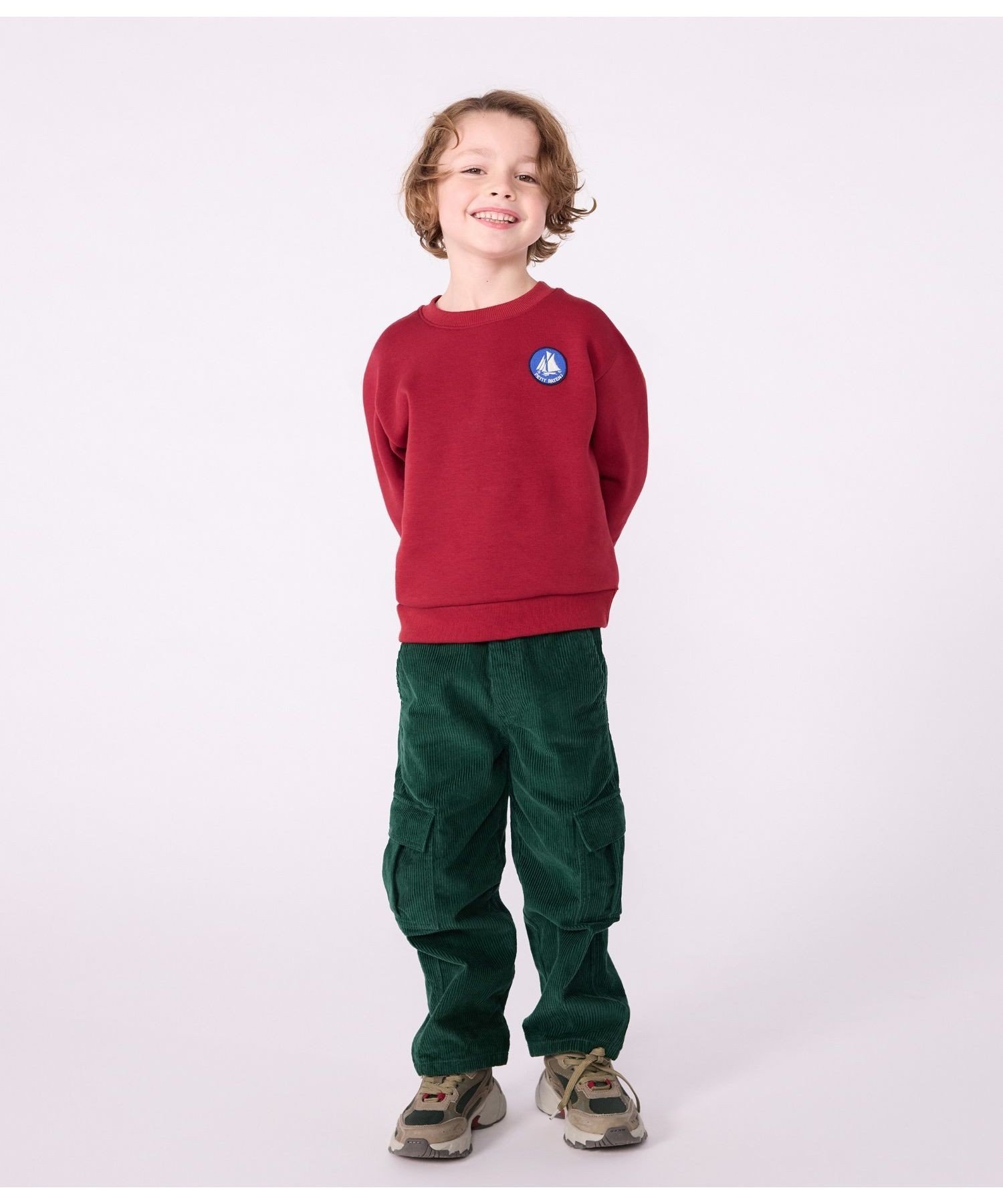 PETIT BATEAU スウェットプルオーバー プチバトー トップス スウェット・トレーナー レッド【送料無料】