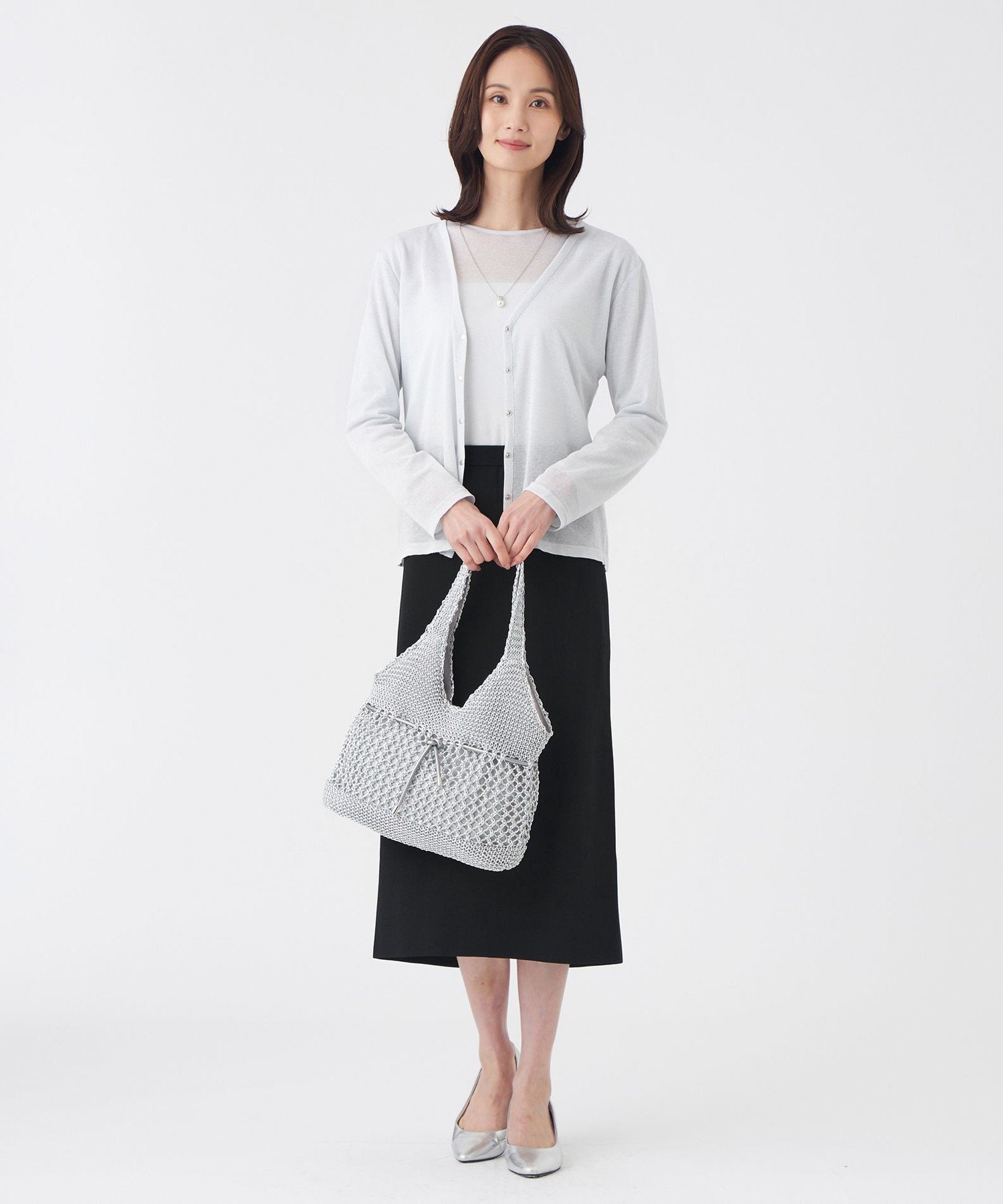 TRANS WORK 【L】【ウォッシャブル】シアーラメフライスカーディガン サンヨー エルサイズ トップス カットソー・Tシャツ ゴールド