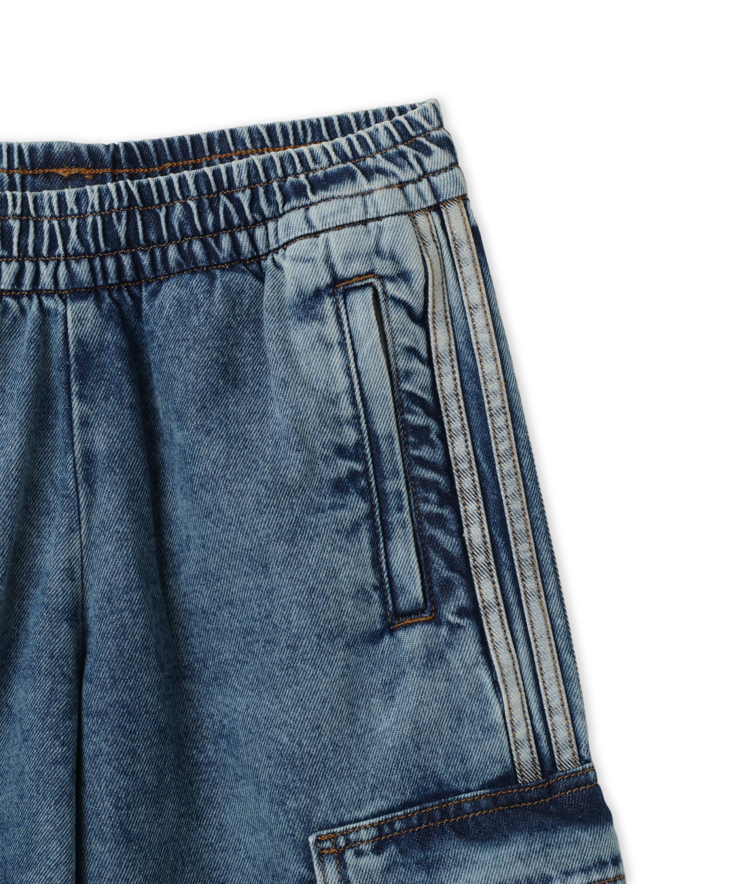 adidas MID RISE 2-IN-1 DENIM PANTS ウォーンブルーデニム アトモス パンツ その他のパンツ ブルー