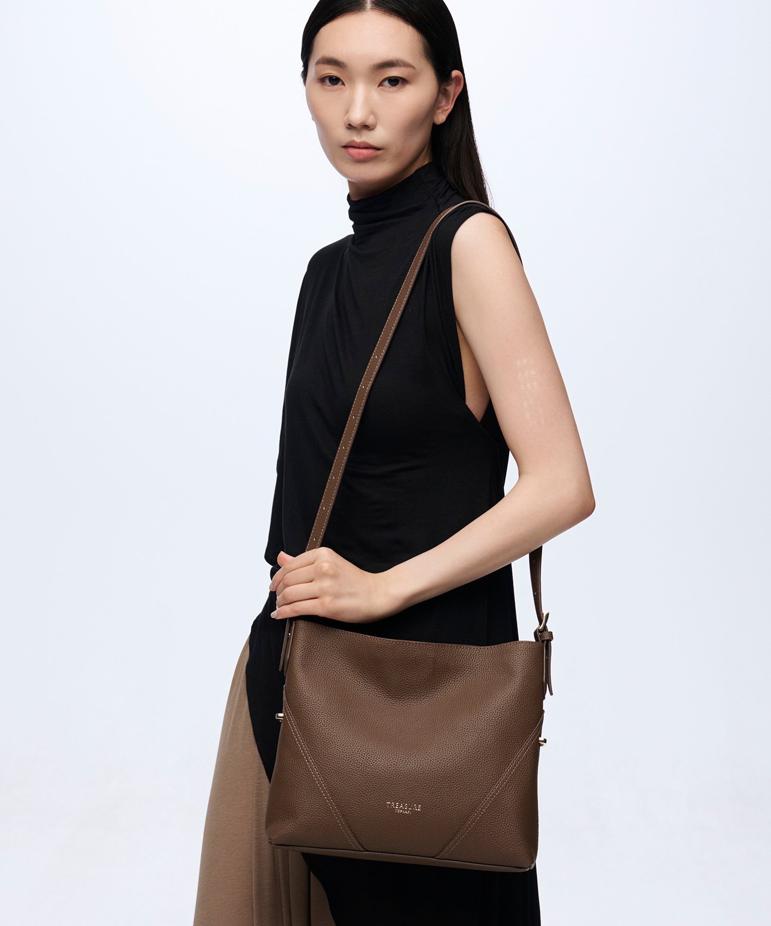 TOPKAPI 【TREASURE TOPKAPI】 ワンハンドル 2WAY ショルダーバッグ トプカピ バッグ ショルダーバッグ グレー ブラウン ブラック【送料無料】