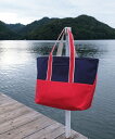 BEAMS PLUS L.L.Bean BEAMS PLUS BEAMS BOY / 別注 Deep Bottom Deluxe Boat and Tote Large ビームス メン バッグ トートバッグ ネイビー レッド【送料無料】