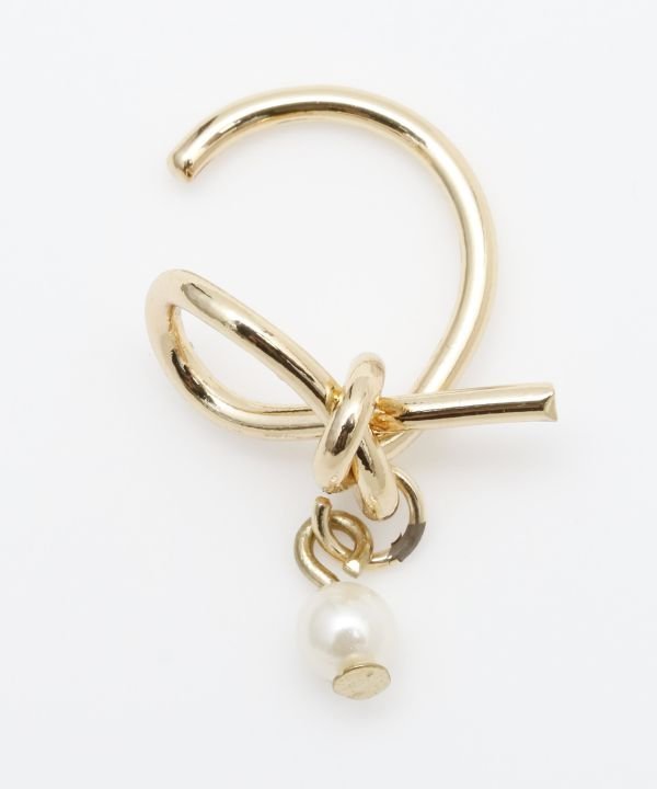 岩座 【岩座】結びイヤーカフ アミナコレクション アクセサリー・腕時計 イヤリング・イヤーカフ ピンク ホワイト