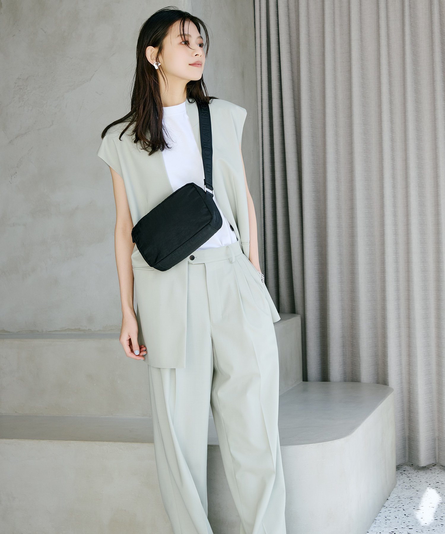 【SALE／50%OFF】Breath TOPKAPI Freely フリーリー ナイロン ロゴテープ スクエア ショルダーバッグ トプカピ バッグ ショルダーバッグ ブラック ベージュ オレンジ イエロー【送料無料】