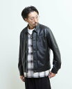 MEN'S MELROSE シープナッパレザー /トラッカーズジャケット メンズメルローズ ジャケット・アウター ブルゾン・ジャンパー ブラック【送料無料】