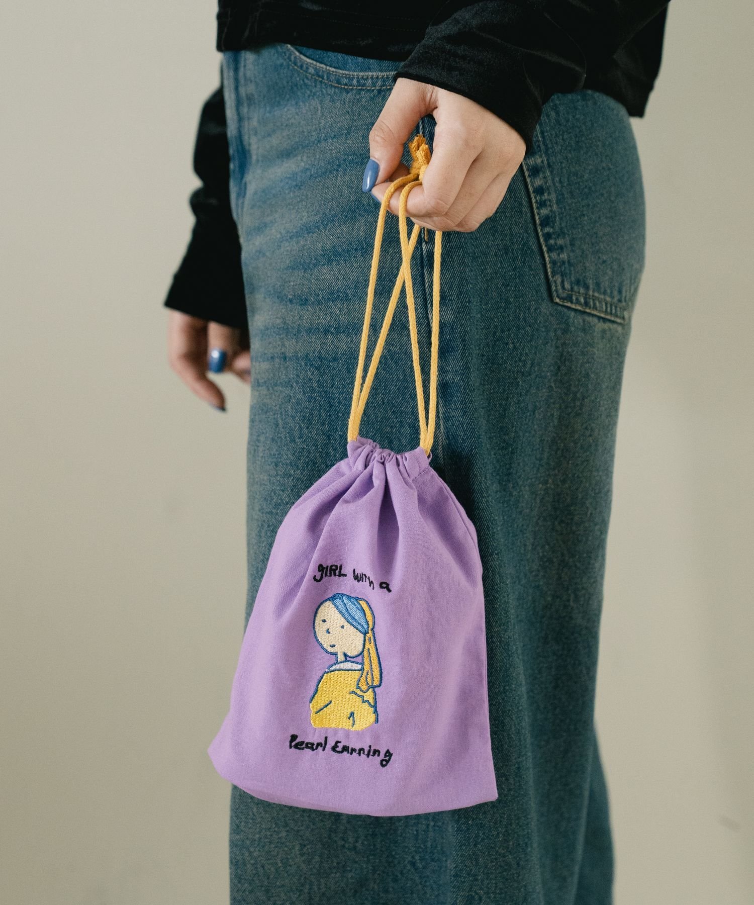 LAKOLE [世界の名作]刺繍巾着B ラコレ 財布・ポーチ・ケース ポーチ