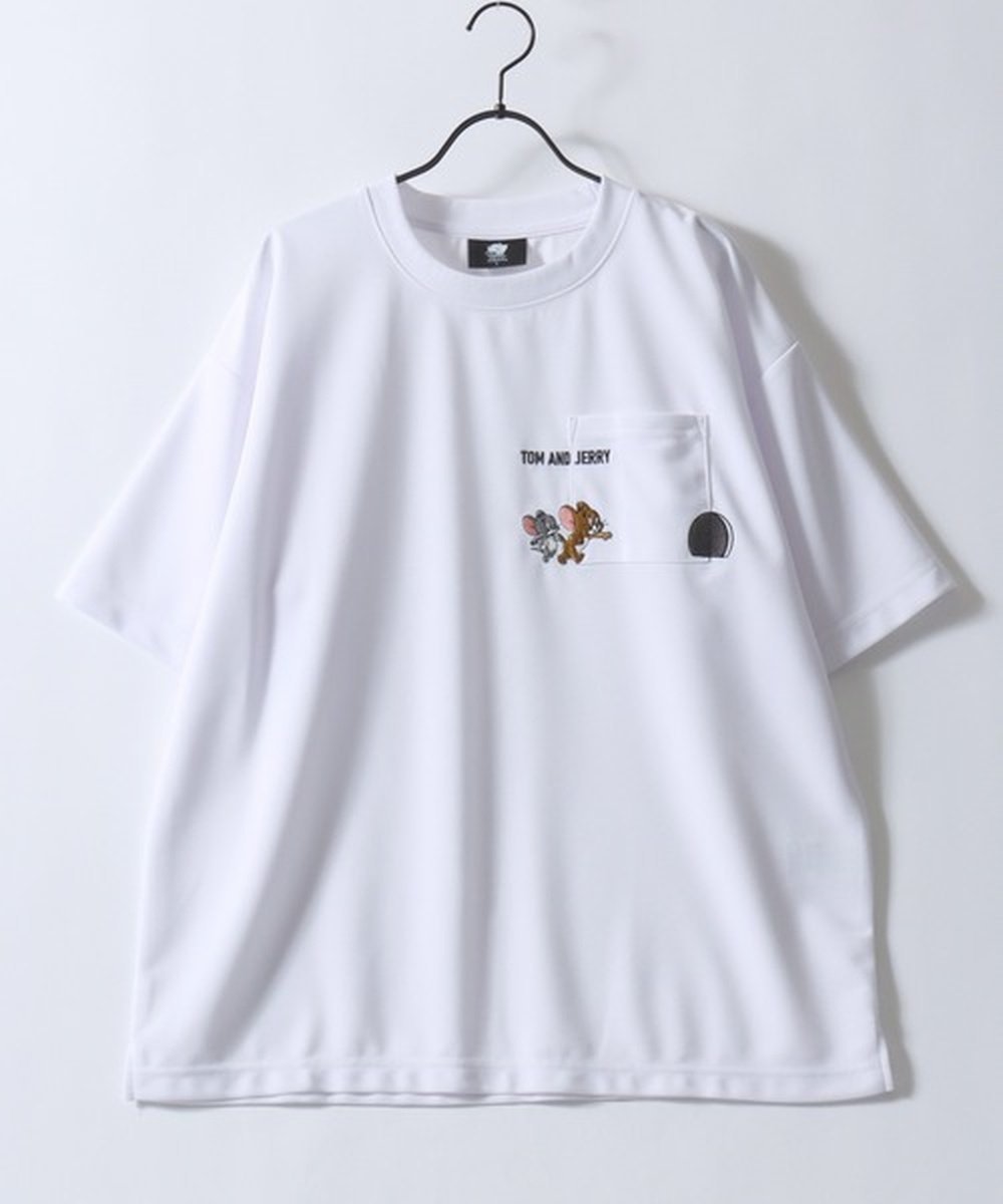 【SALE／16%OFF】トムとジェリー Tom＆Jerry トムとジェリー Tシャツ メンズ アムンゼン オーバーサイズ ワンポイント刺繍 ポケット 半袖 ティーシャツ レディース ユニセックス シトリー トップス カットソー・Tシャツ ブルー ホワイト ブラック