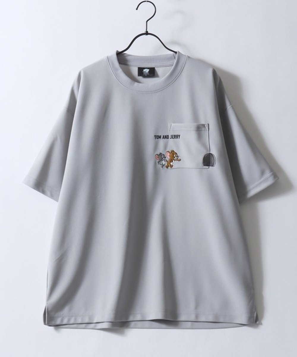 【SALE／30%OFF】トムとジェリー Tom＆Jerry トムとジェリー Tシャツ メンズ アムンゼン オーバーサイズ ワンポイント刺繍 ポケット 半袖 ティーシャツ レディース ユニセックス シトリー トップス カットソー・Tシャツ ブルー ホワイト ブラック