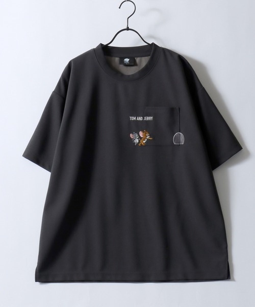 【SALE／30%OFF】トムとジェリー Tom＆Jerry トムとジェリー Tシャツ メンズ アムンゼン オーバーサイズ ワンポイント刺繍 ポケット 半袖 ティーシャツ レディース ユニセックス シトリー トップス カットソー・Tシャツ ブルー ホワイト ブラック